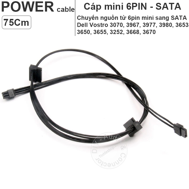 Dây chuyển nguồn 6pin mini sang 2 SATA và mini SATA