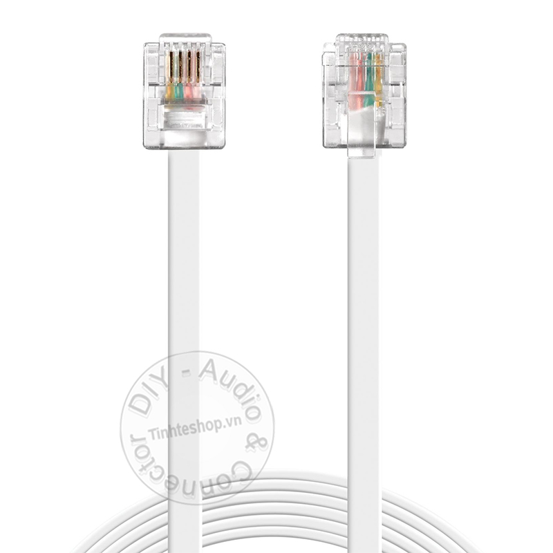 Dây điện thoại RJ11 bấm sẵn 2 đầu 0.2 đến 20 mét | Tinh Tế Shop