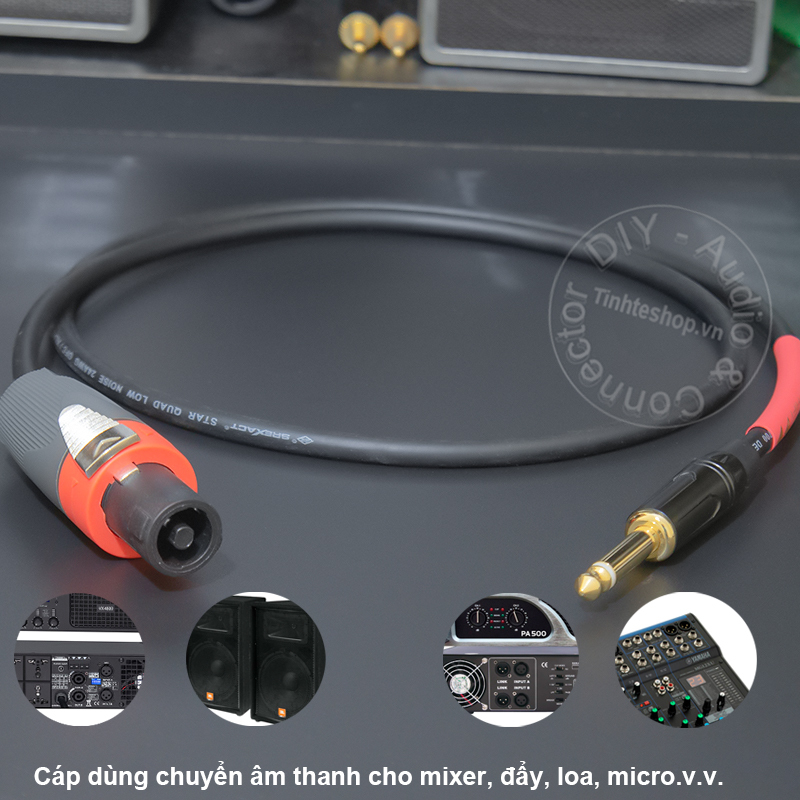 DIY speakon to 6.5mm TS speaker cable for Speaker Amplifier