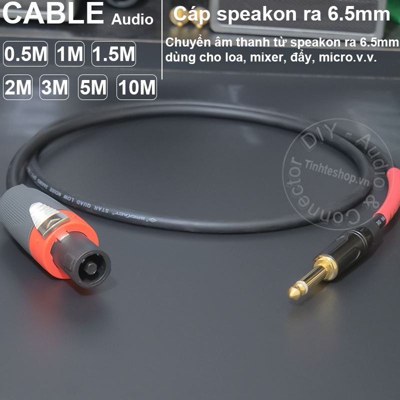 DIY speakon to 6.5mm TS speaker cable for Speaker Amplifier