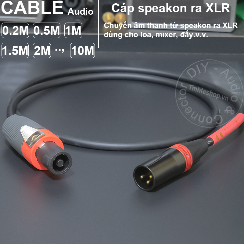 Speakon to XLR male speaker cable