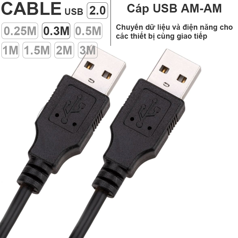 Dây USB 2 đầu đực dài 0.25 đến 5 mét - USB 2.0 AM to AM cable | Tinh Tế ...
