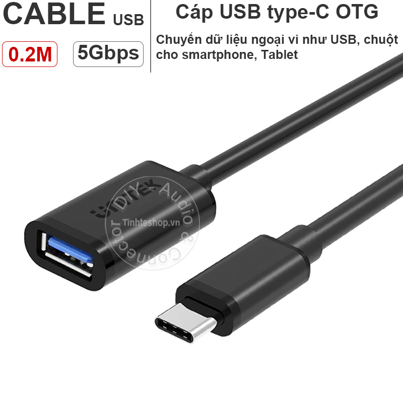 Cáp USB type C OTG 20Cm Unitek Y-C476BK