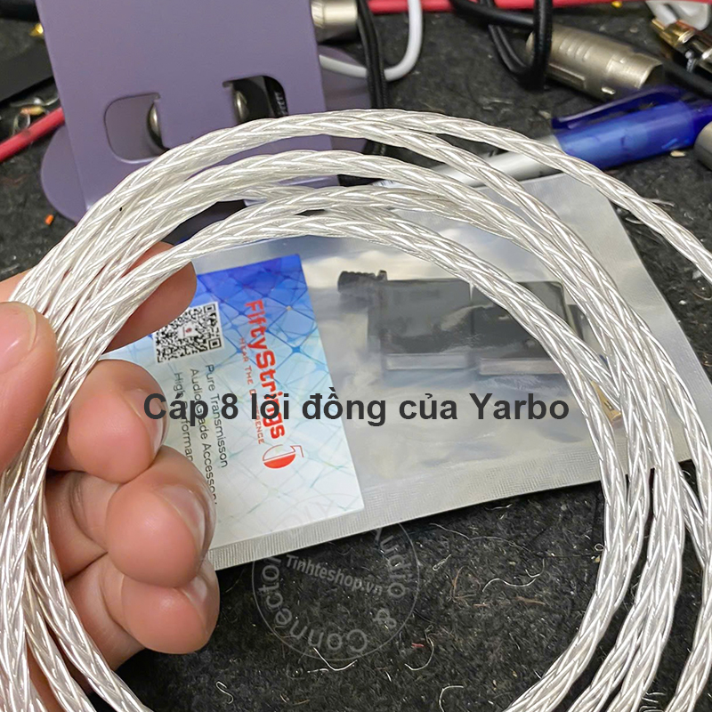 Cáp USB sang Micro USB DAC 8 lõi đồng mạ bạc Yarbo