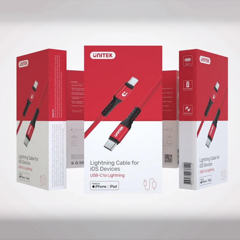 Cáp USB C to Lightning MFI 1 mét Unitek C14060RD