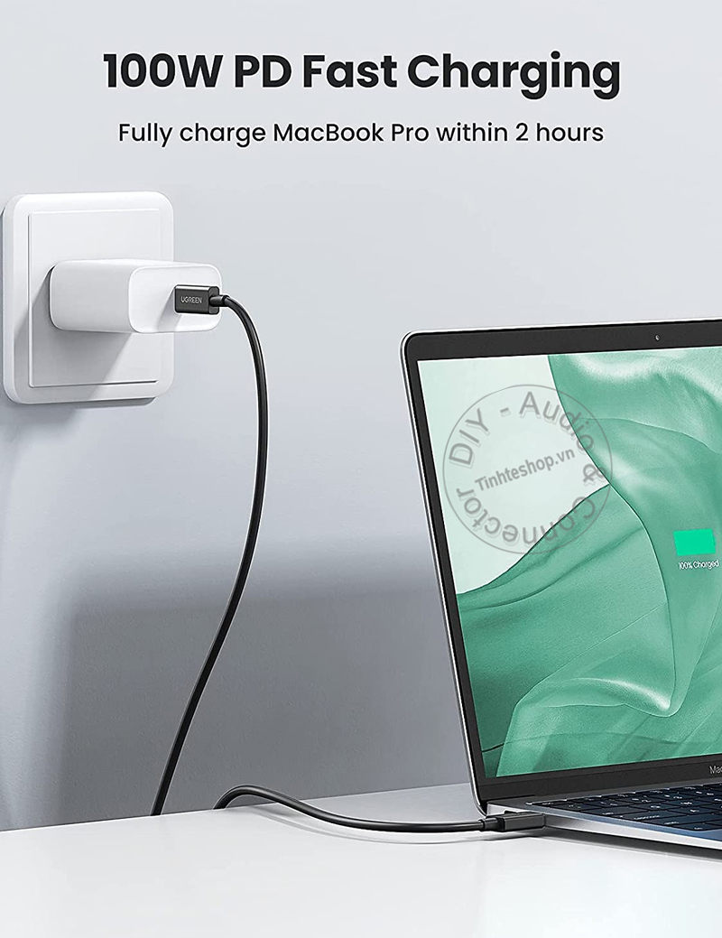 Cáp USB C cho màn hình 8K thunderbolt 4 40Gbps Ugreen US501