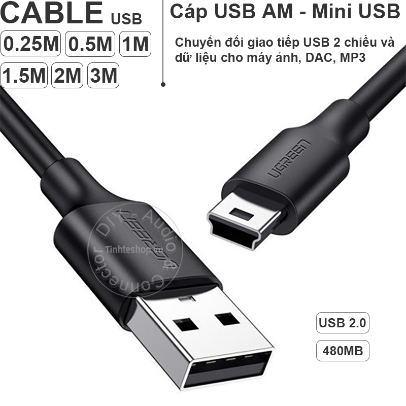 dây usb mini hình thang ugreen us132