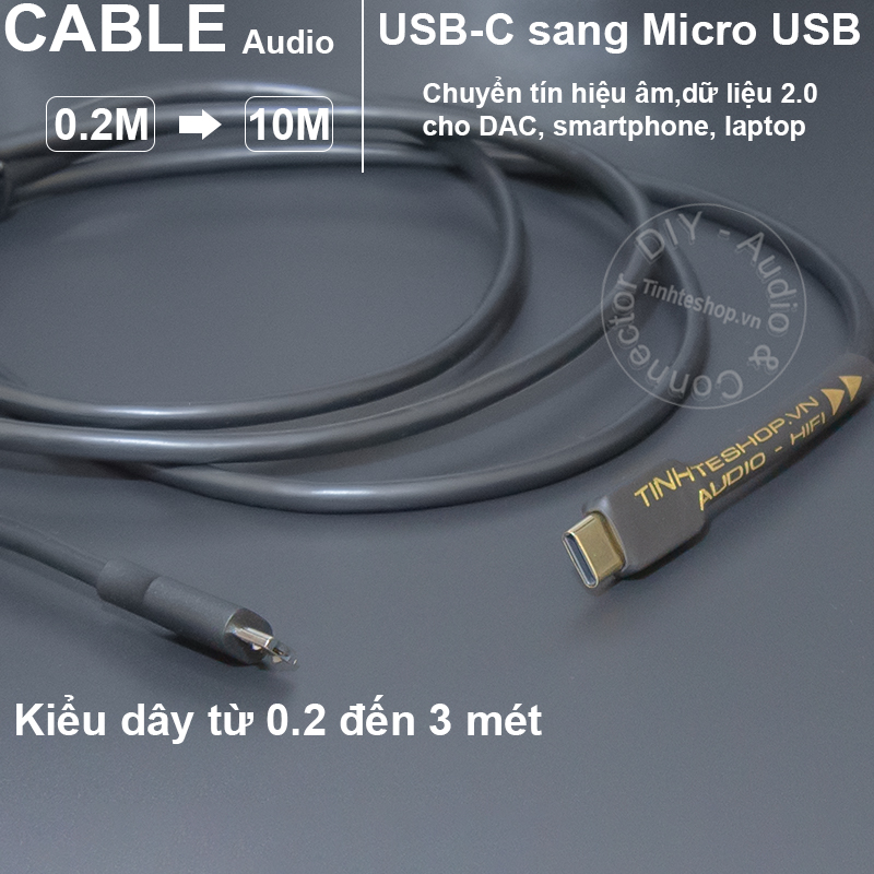 DIY USB type C to Micro USB data cable
