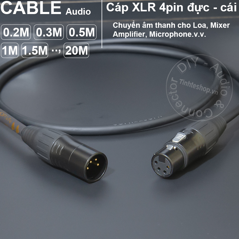 DIY 4pin XLR male to female signal cable