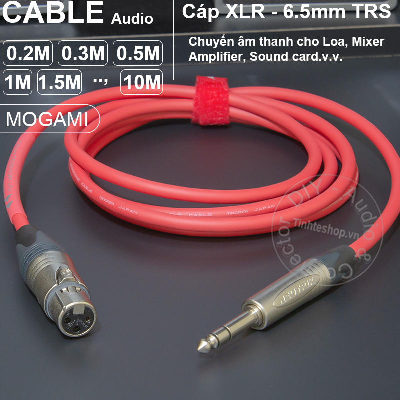 Mogami XLR female to 6.35mm balanced audio cable made by hand