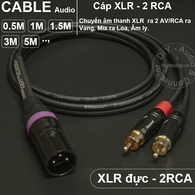 cáp ba lăng xlr đực ra 2 av rca DIY tinhteshop.vn