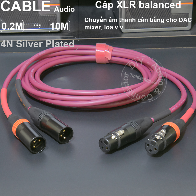Dây XLR đực cái lõi đồng mạ bạc
