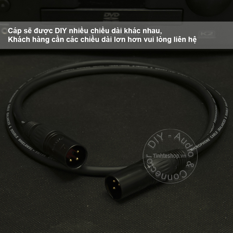 Đầu hàn XLR đực 3 pin nhân đồng mạ vàng Jiasound YM003BG