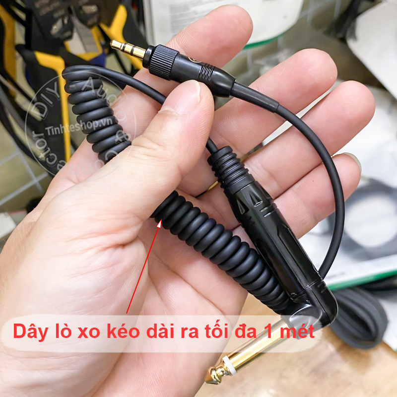 Cáp microphone 3.5mm sang 6.5mm thu âm cho đàn Ghita, Violin