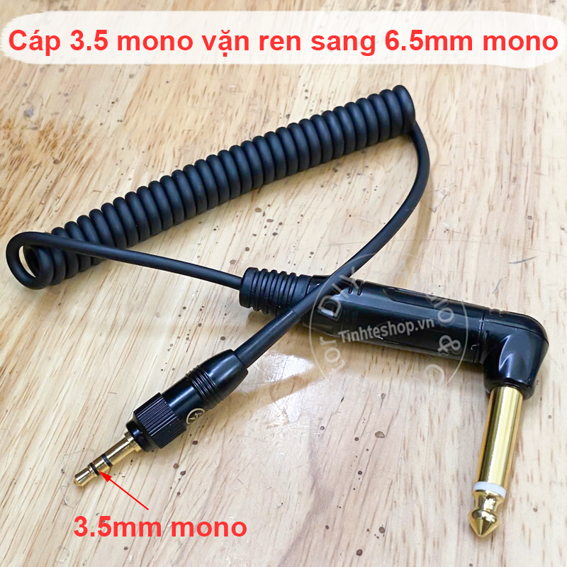 Cáp microphone 3.5mm sang 6.5mm thu âm cho đàn Ghita, Violin