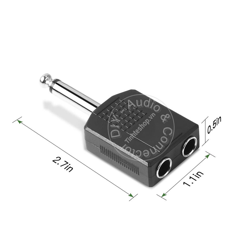 6.35mm male to 2 female adapter