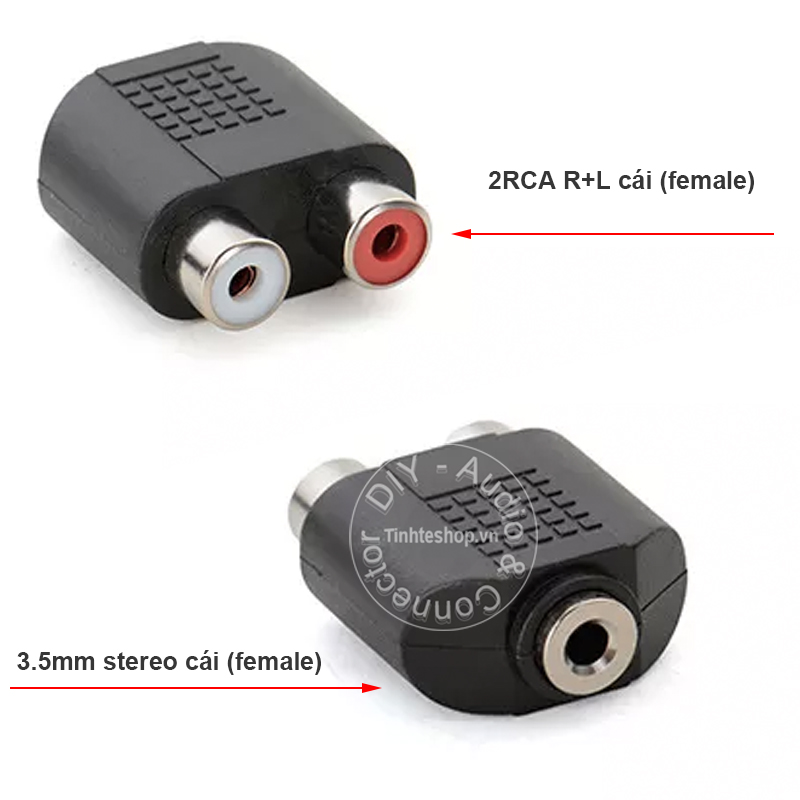 3.5mm female to 2 RCA female jack plug