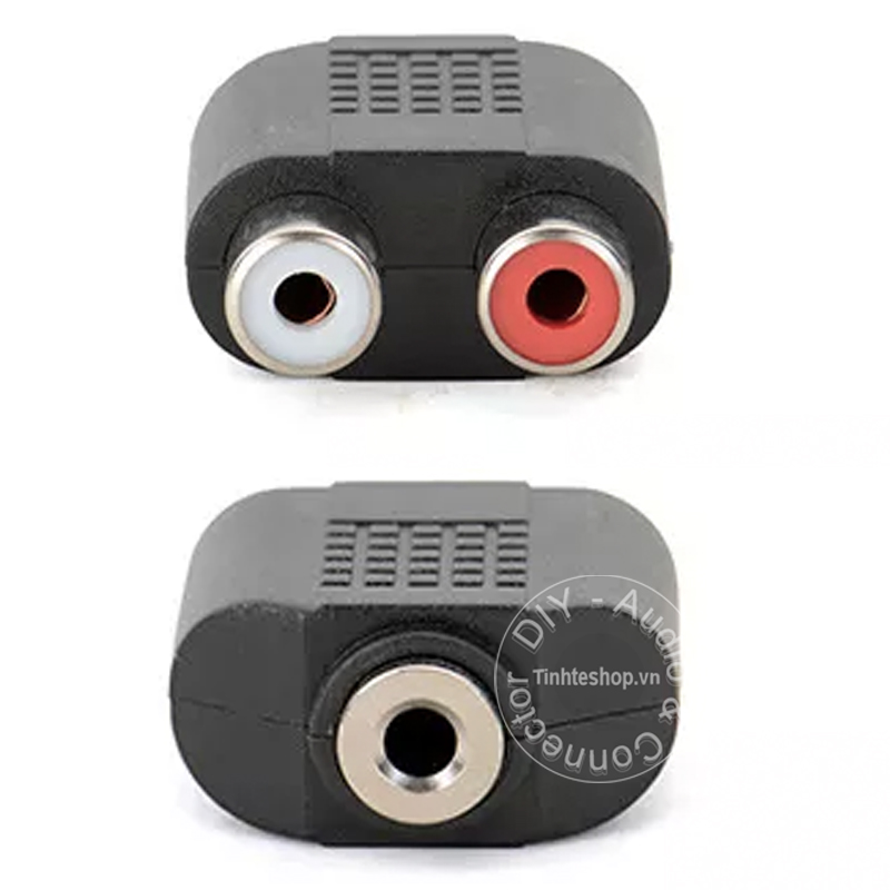 3.5mm female to 2 RCA female jack plug
