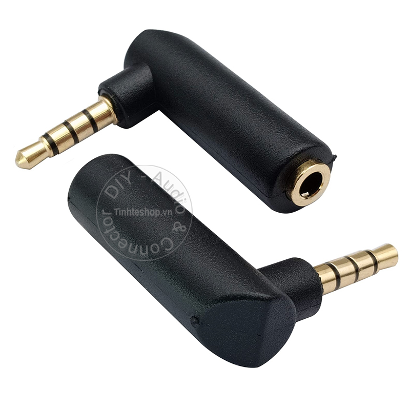 3.5mm stereo 4 pole male to female angle jack plug