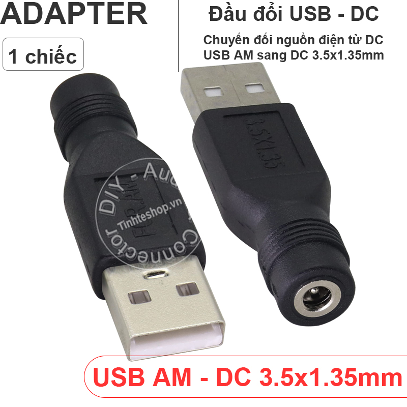 DC USB AM to 3.5x1.35mm power adapter