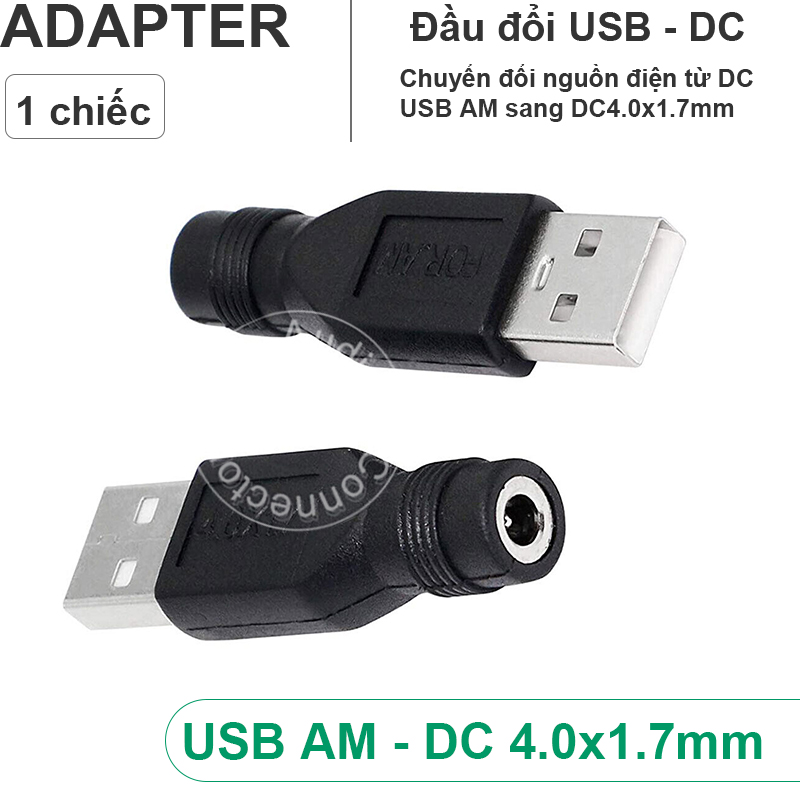 DC USB male to 4.0x1.7mm female power adapter