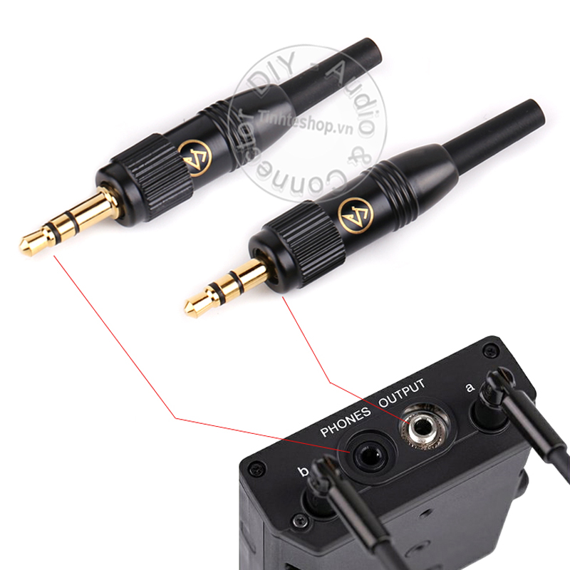 3.5mm stereo jack solder with screw thread to Voice Recorder Walkie talkie Wireless receiver microphone