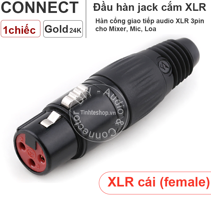 Đầu hàn XLR cái 3 pin nhân đồng mạ vàng Jiasound YM004BG
