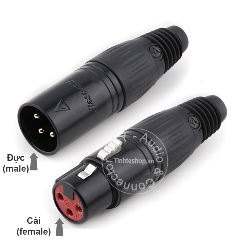 Đầu hàn XLR đực 3 pin nhân đồng mạ vàng Jiasound YM003BG