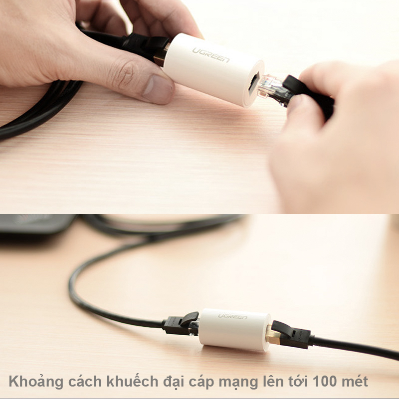Đầu nối cáp mạng khuếch đại 100 mét chống sét lan truyền Ugreen