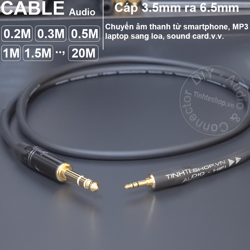 3.5mm to 6.5mm audio cable