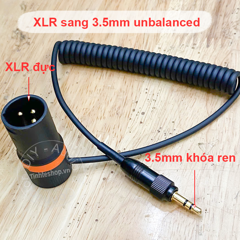 Cáp micro 3.5 ra canon XLR đực xoắn lò xo
