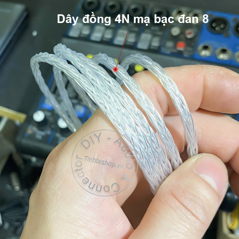 AUX to 2 RCA audio cable with silver-plated copper core