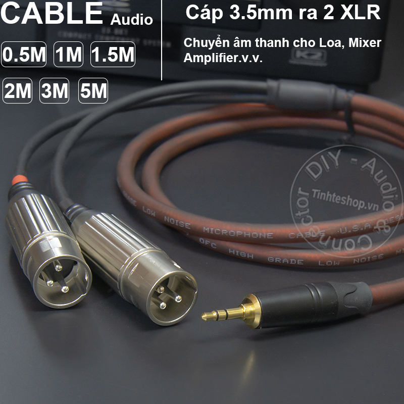 3.5mm to 2 XLR male cable