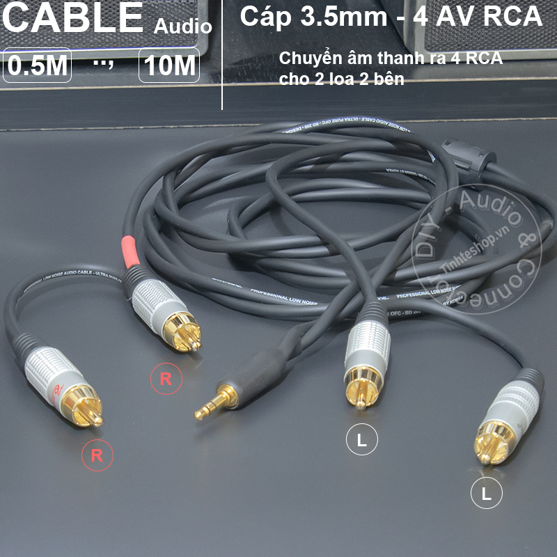 Cáp 3.5 ra 4 RCA