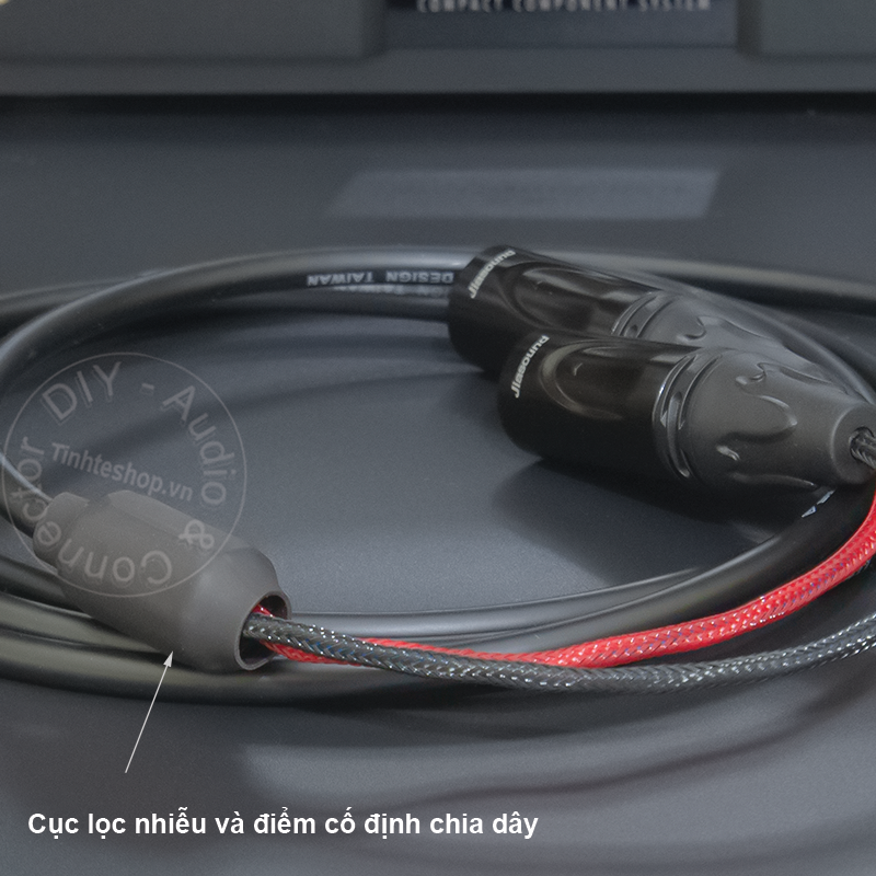 1/4 TS to 2 female canon audio cable