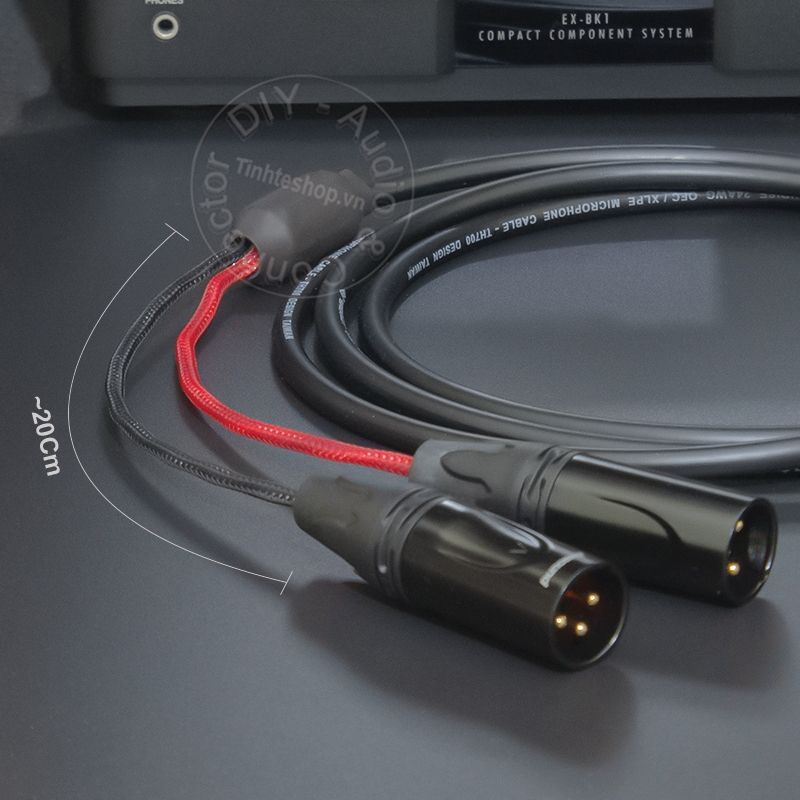  6.5mm mono to 2 XLR male audio cable