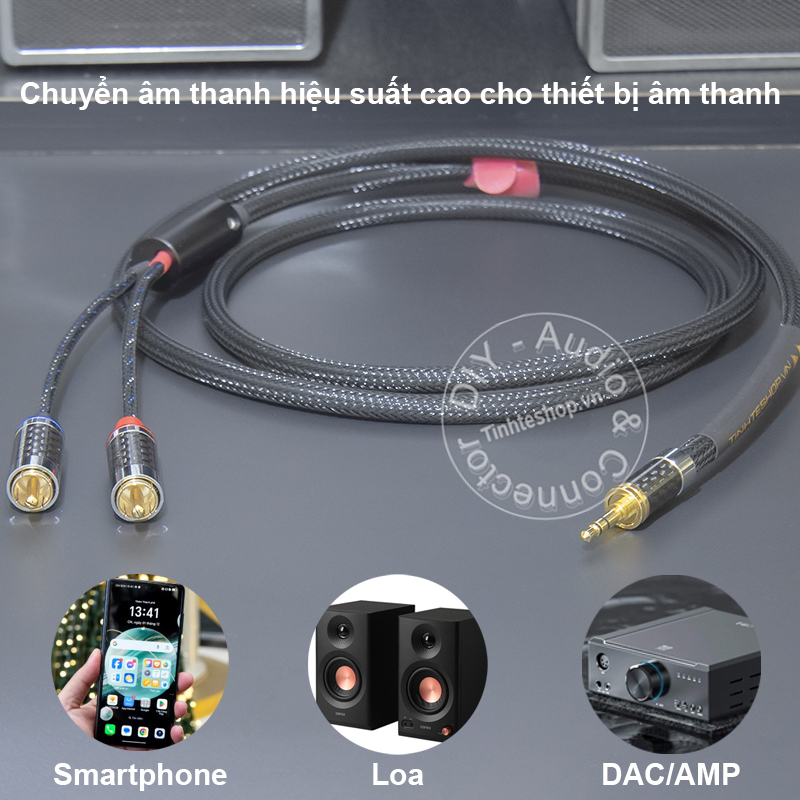 Cáp loa 3.5 sang 2 RCA