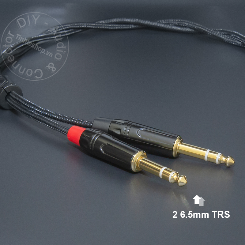 4.4mm to 2 6.35mm TRS balanced audio cable