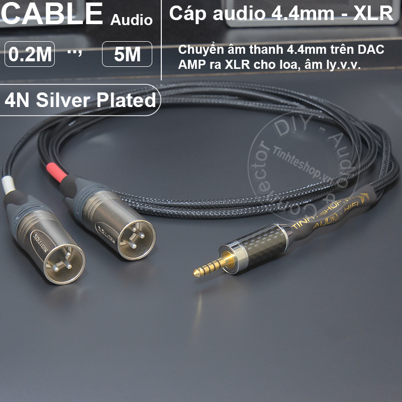 Balanced audio cable to 2 XLR silver-plated 4N copper cores