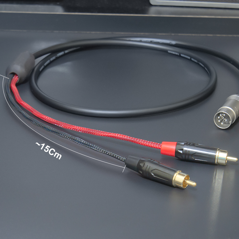 7-pin midi to 2 RCA audio cable