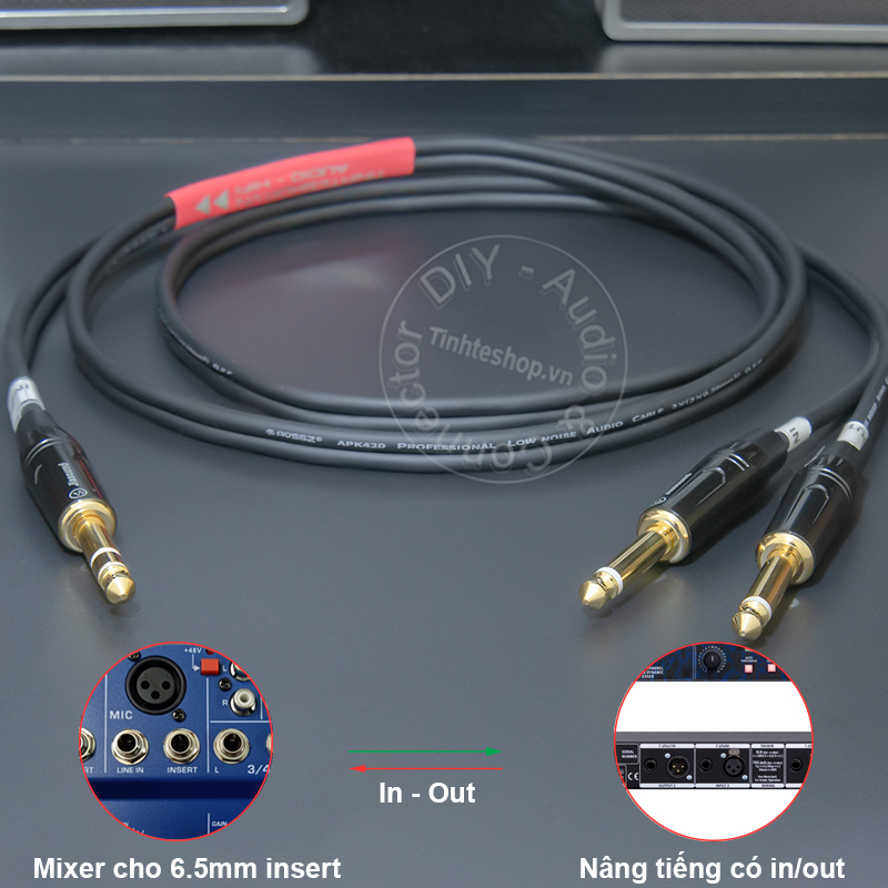 Audio cable in and out inserts music for the equalizer