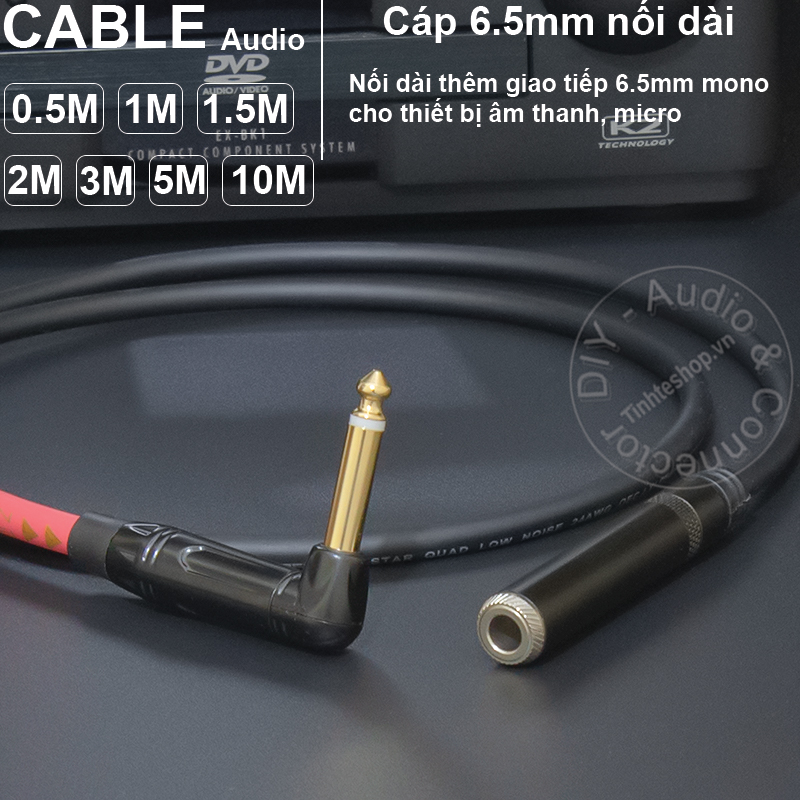 6.5mm TS male to female extension cable