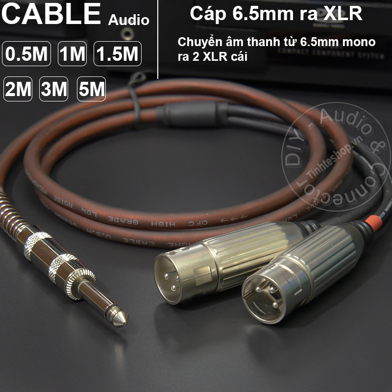 6.35mm to 2 XLR male cale