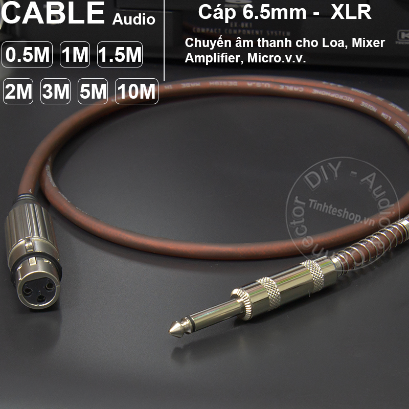 XLR female to 6.35mm TS cable