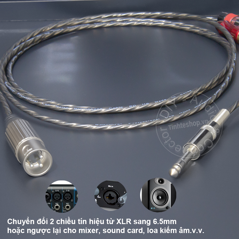 6.35mm stereo to XLR male cable