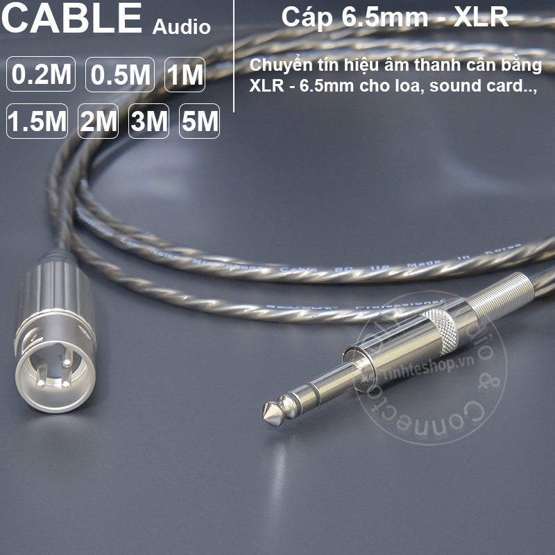 6.35mm stereo to XLR male cable