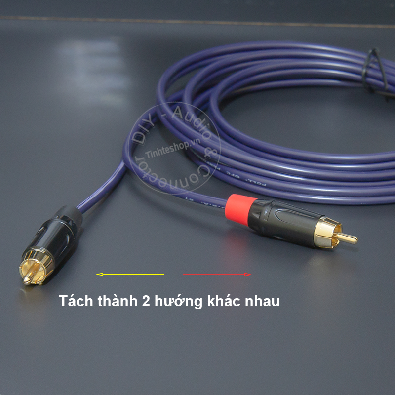 Customizable length 3.5mm AUX to 2 RCA audio cable