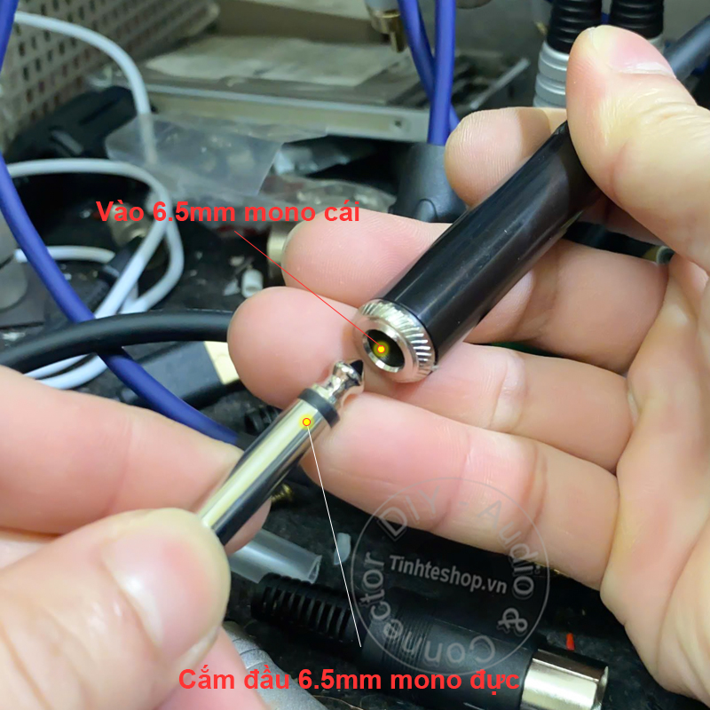 RCA male to 6.5mm female adapter