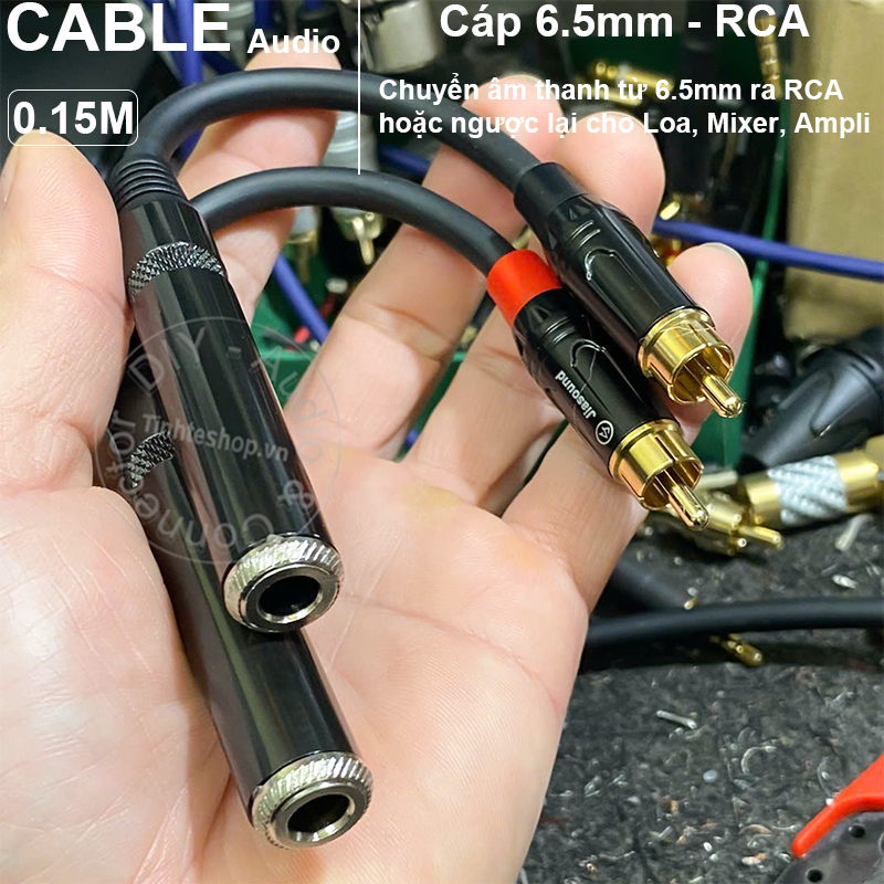RCA male to 6.5mm female adapter