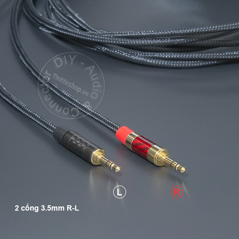 4.4mm to 2 3.5mm mono R-L audio balanced audio cable for small speakers or headphones